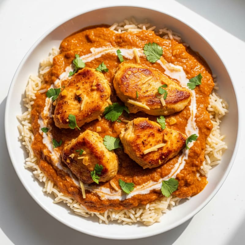 Creamy Tomato Chicken Masala with Basmati
