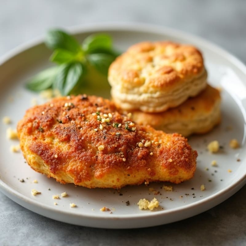 Crispy Oven-Baked Chicken with Fluffy Almond Flour Biscuits