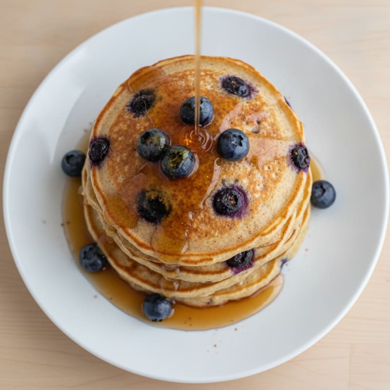 Blueberry Pancakes with Maple Syrup
