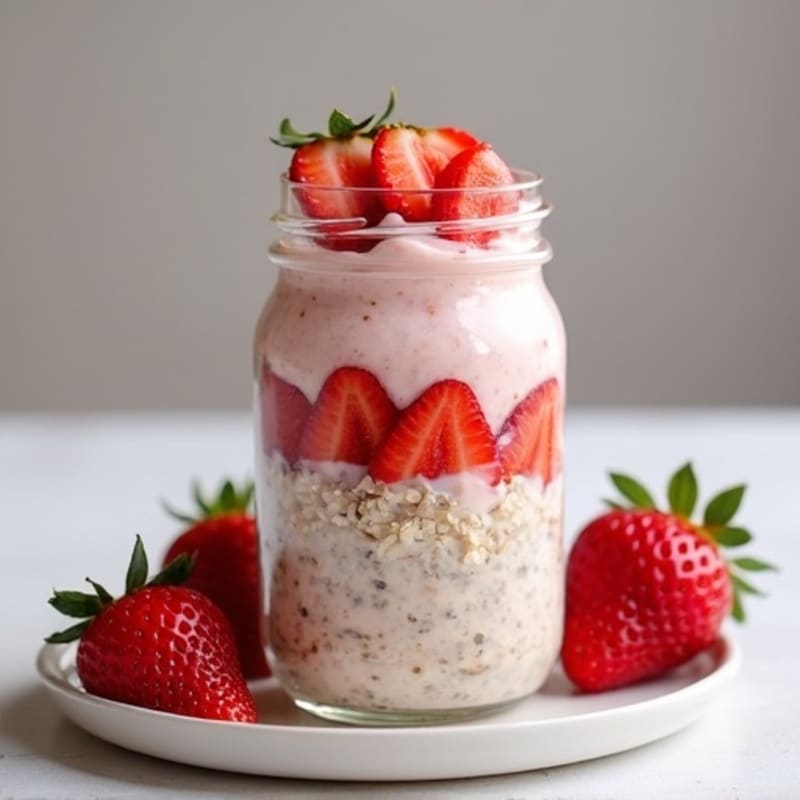 Creamy Strawberry Shortcake Overnight Oats