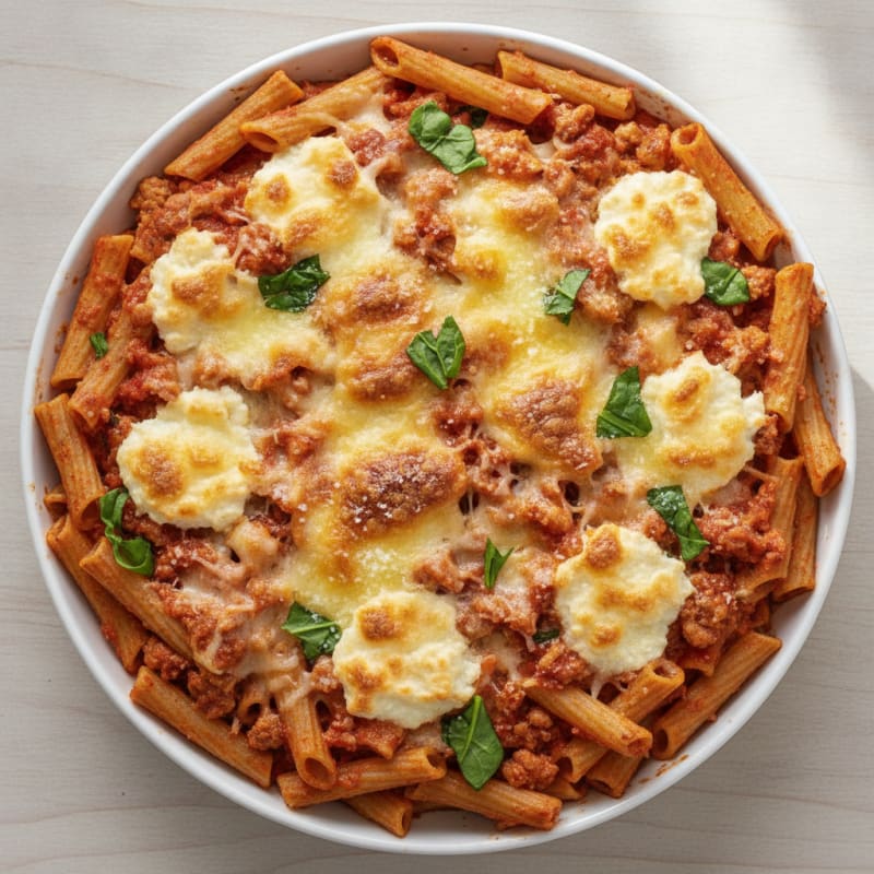 Classic Baked Ziti with Ricotta