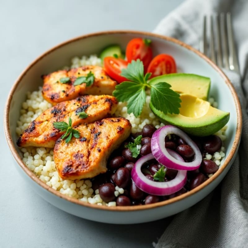 Hearty Black Bean Burrito Bowl with Creamy Avocado