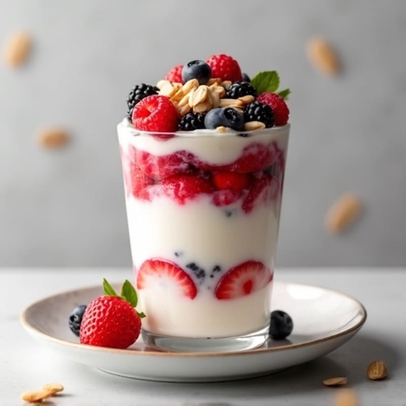Greek Yogurt Protein Parfait with Berries and Almonds