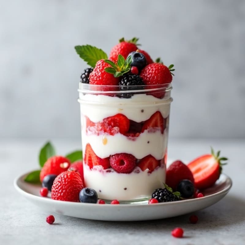 Creamy Greek Yogurt Protein Parfait with Mixed Berries