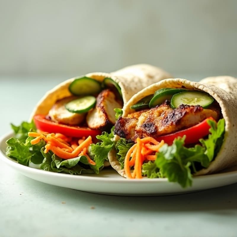 Fresh Garden Veggie Wrap with Creamy Hummus