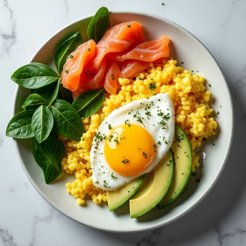 Egg White Scramble with Spinach and Smoked Salmon