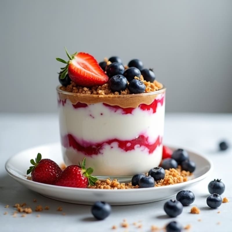 Creamy Greek Yogurt Protein Parfait with Almond Butter and Berries