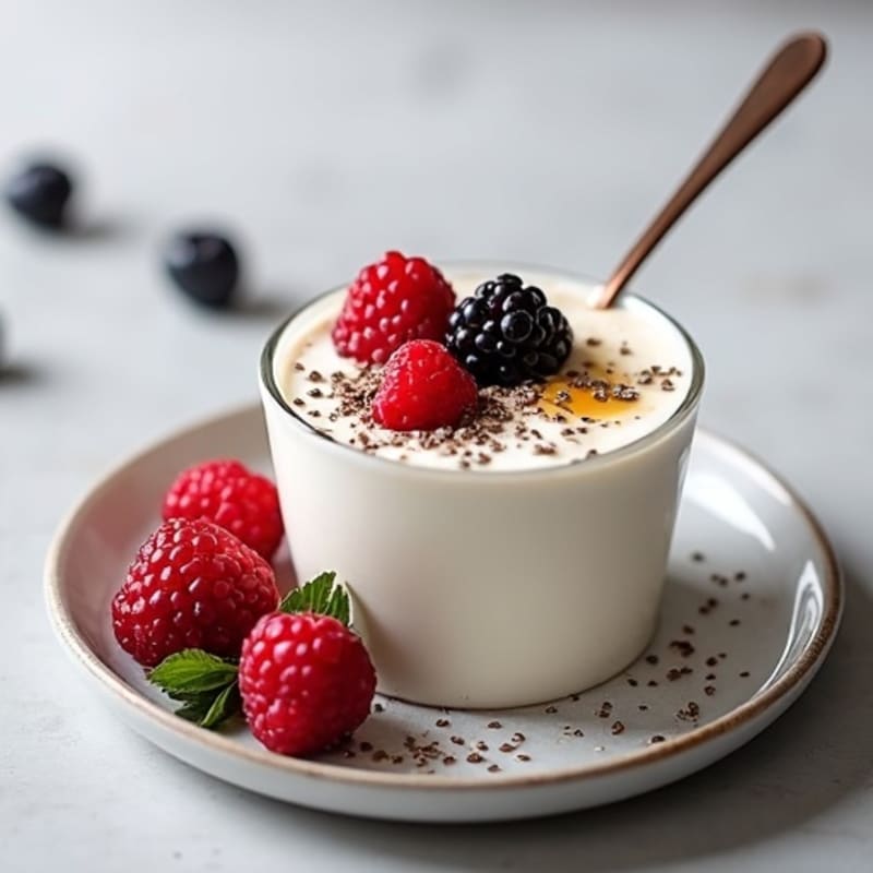 Silky Greek Yogurt Protein Pudding with Mixed Berries