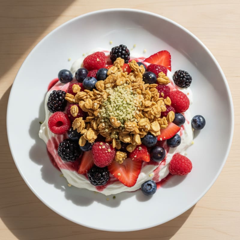 Greek Yogurt Protein Parfait with Mixed Berries