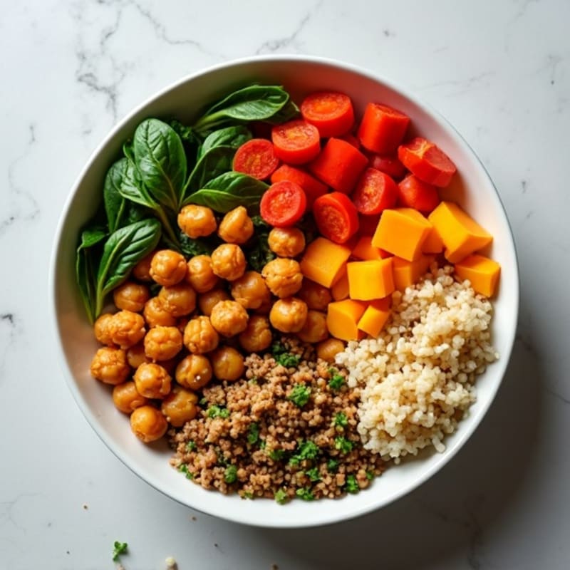 Crispy Roasted Chickpea and Vegetable Power Bowl