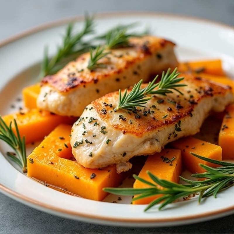 Herb-Roasted Chicken with Butternut Squash