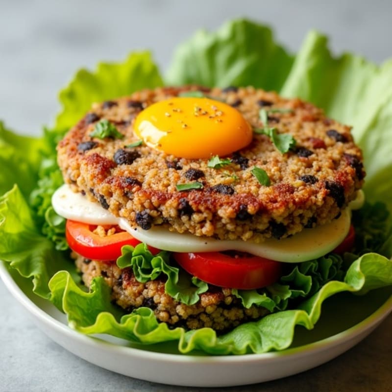 Crispy Black Bean Quinoa Burger Lettuce Wrap