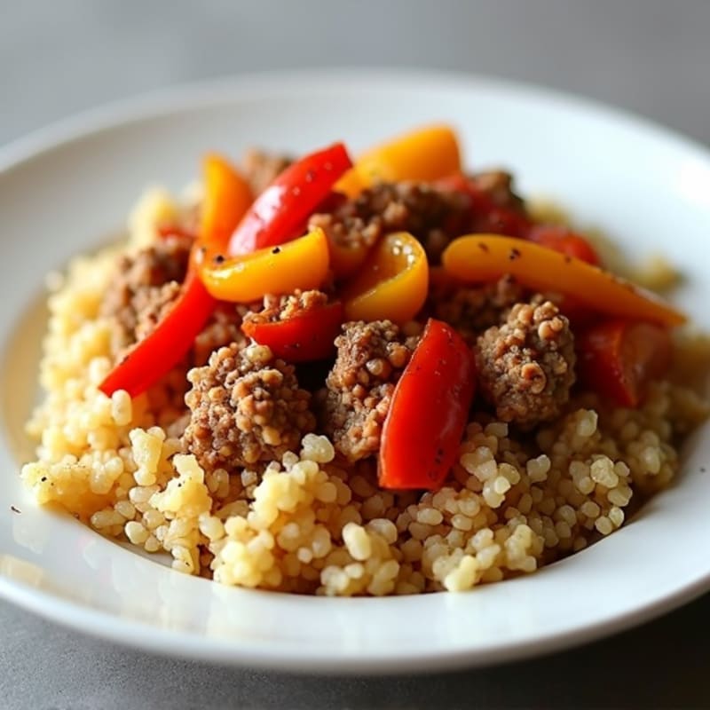Spicy Ground Turkey and Bell Pepper Skillet