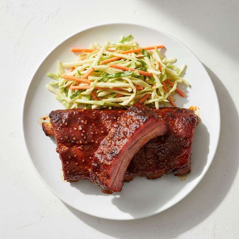 Smoked BBQ Ribs with Tangy Slaw