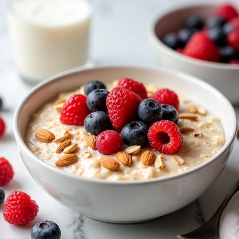 Creamy Protein Oatmeal with Berries and Nuts