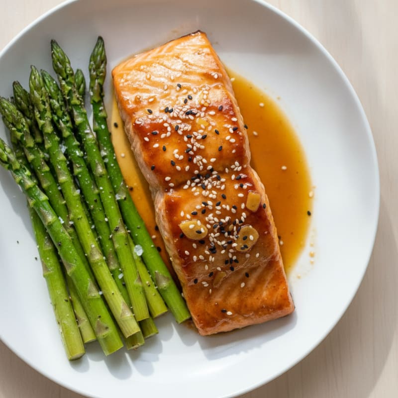 Teriyaki Glazed Salmon with Roasted Asparagus