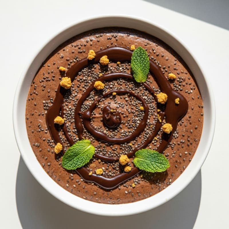 Chocolate Protein Mousse with Chia Seeds