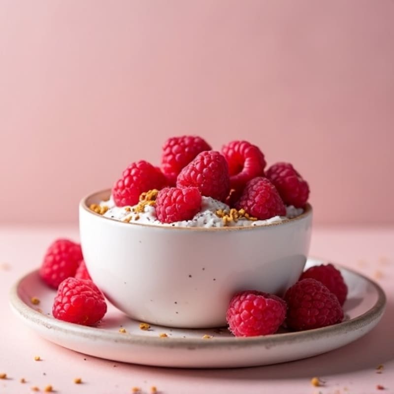 Fresh Raspberry Vanilla Chia Pudding