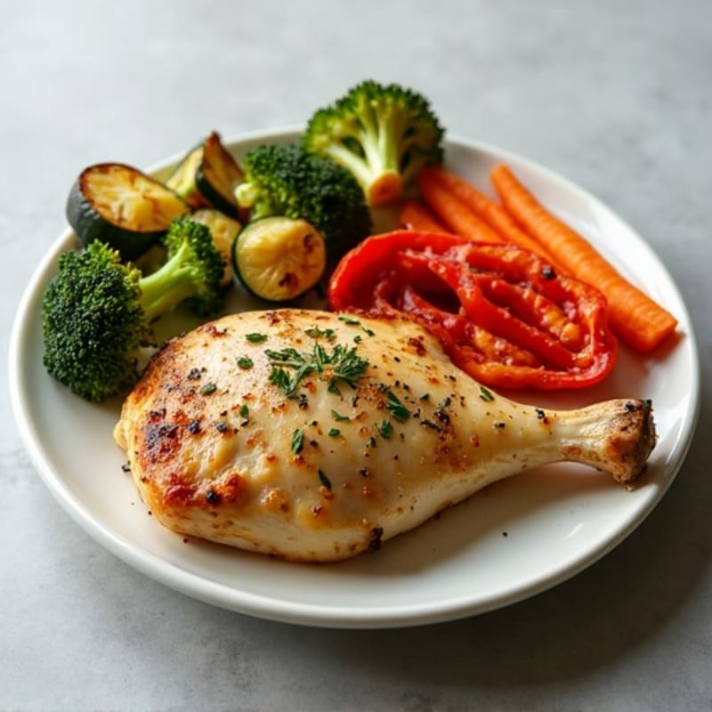 Herb-Roasted Chicken with Crispy Roasted Vegetables