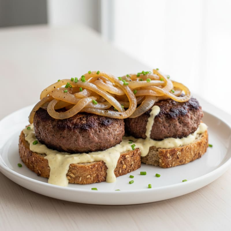 Tender Caramelized Beef and Onion Sandwich