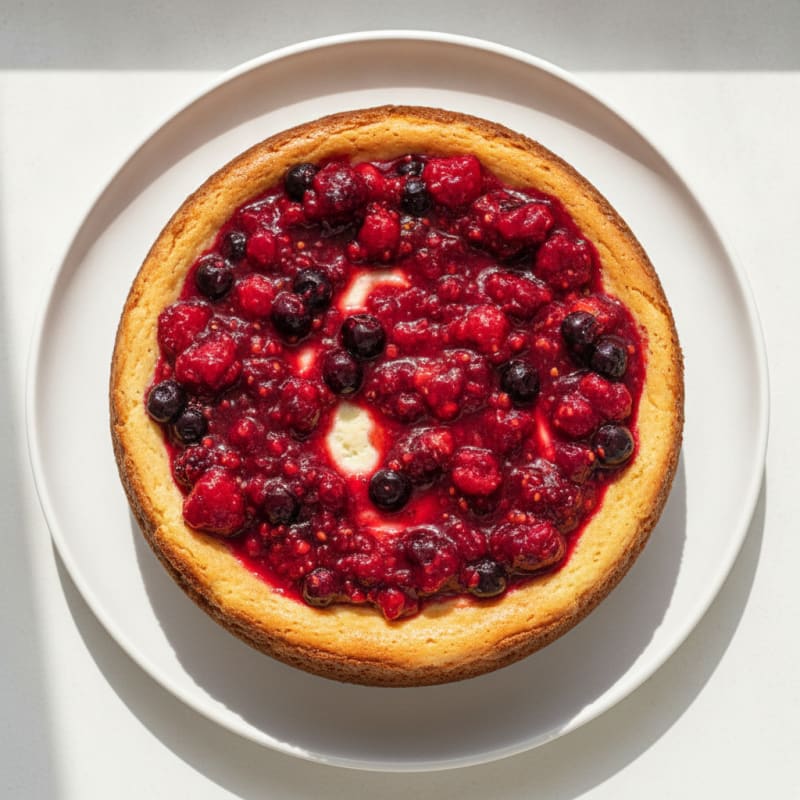Greek Yogurt Protein Cheesecake with Mixed Berries
