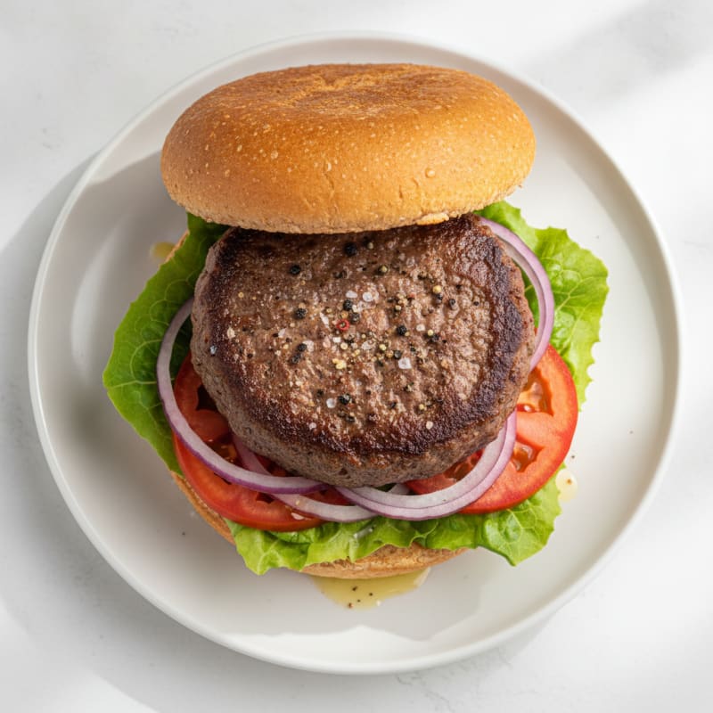 Classic Beef Burger with Toasted Bun