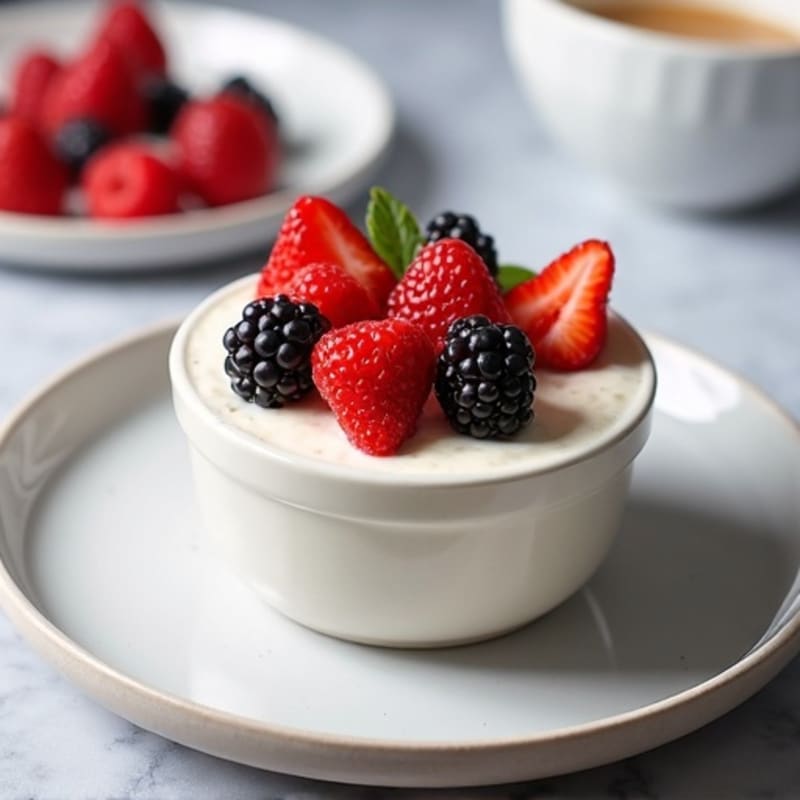 Silky Greek Yogurt Protein Pudding with Mixed Berries