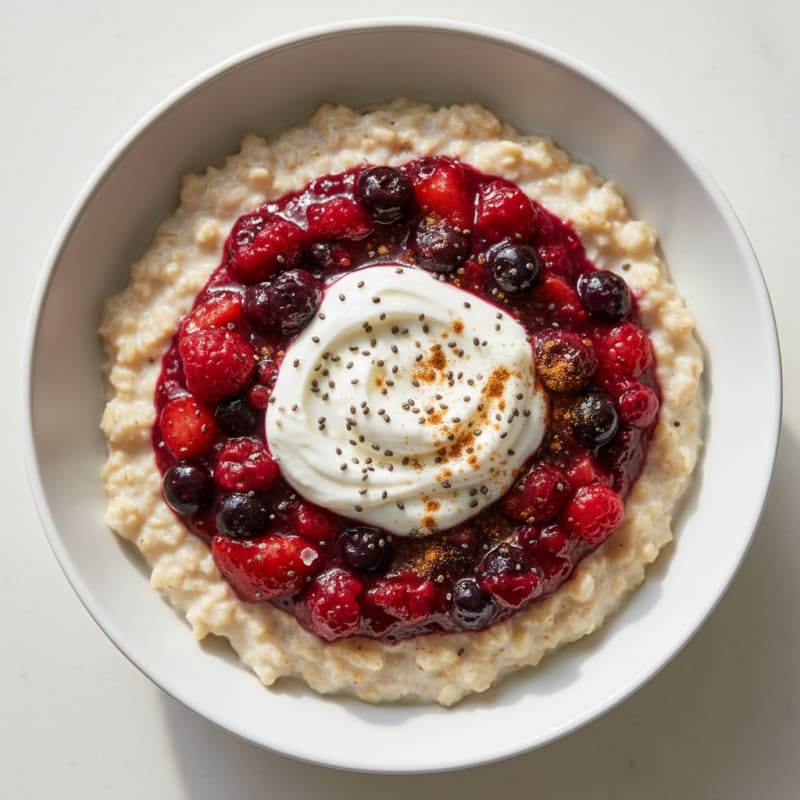 Protein-Packed Berry Steel Cut Oats