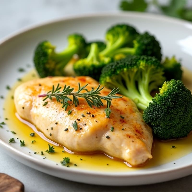 Baked Lemon Herb Chicken with Roasted Broccoli