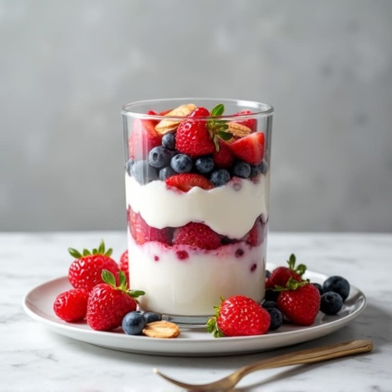 Greek Yogurt Protein Parfait with Mixed Berries