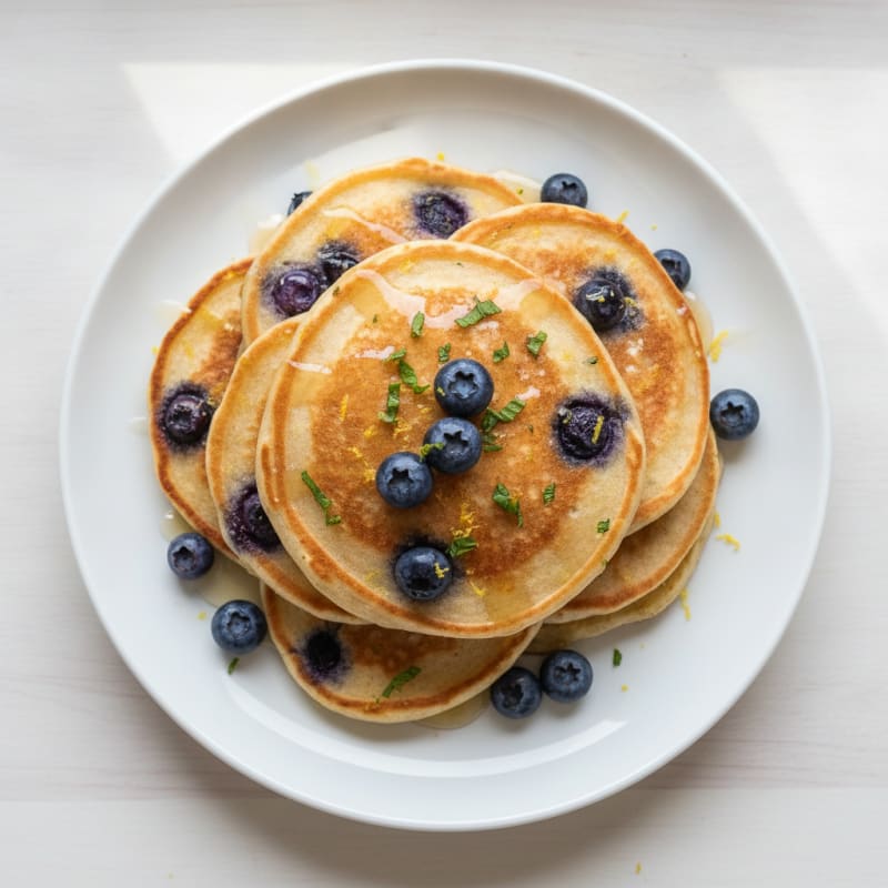 Blueberry Ricotta Pancakes with Lemon Zest