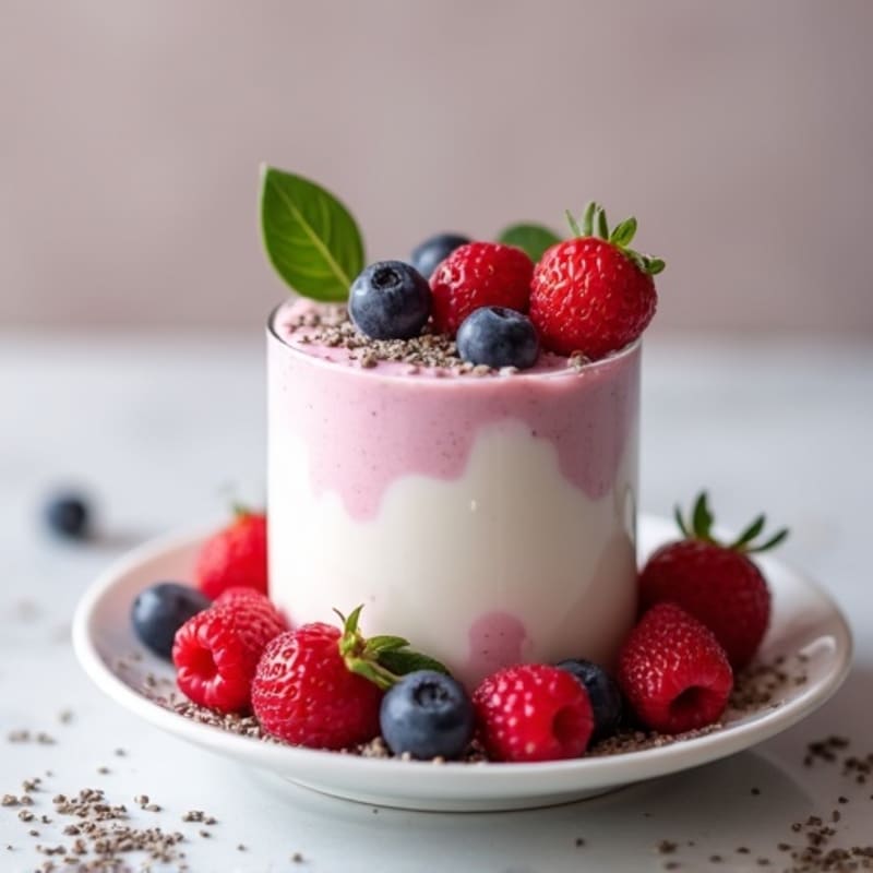 Silky Greek Yogurt Protein Mousse with Mixed Berries