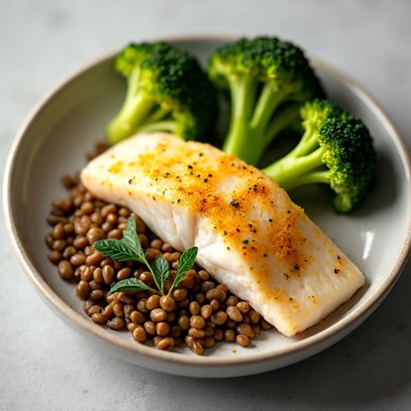 Seared Tilapia with Steamed Broccoli and Lemon Zest