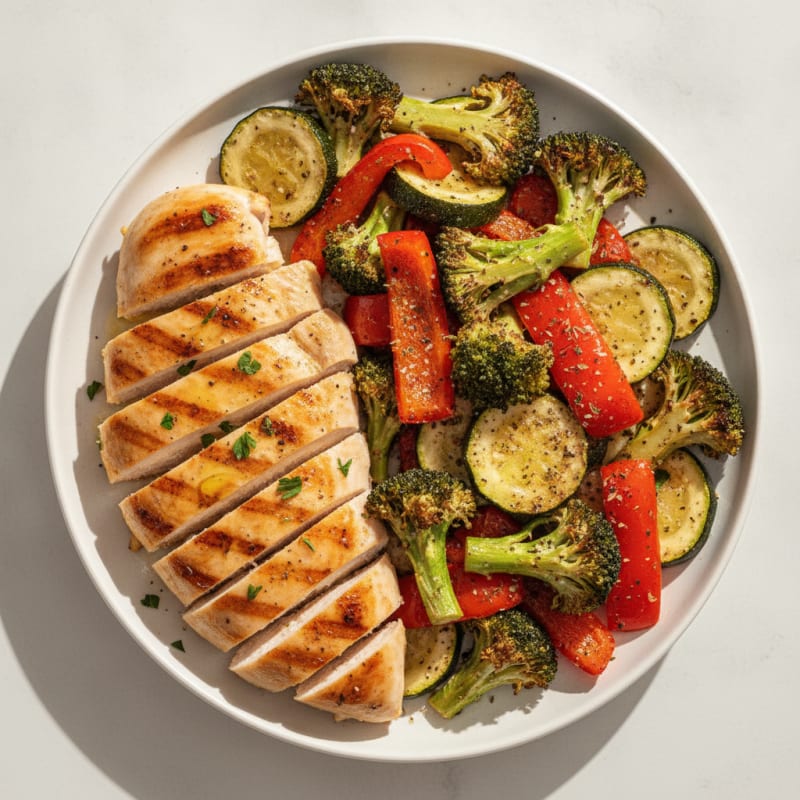 Grilled Chicken with Herb Roasted Vegetables