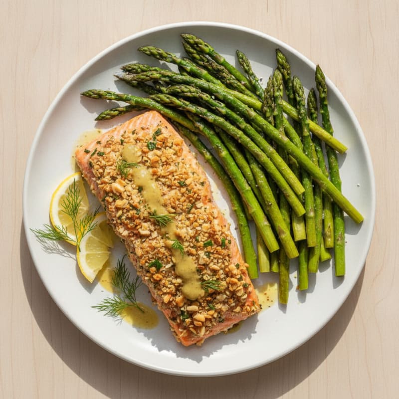 Herb-Crusted Salmon with Roasted Asparagus