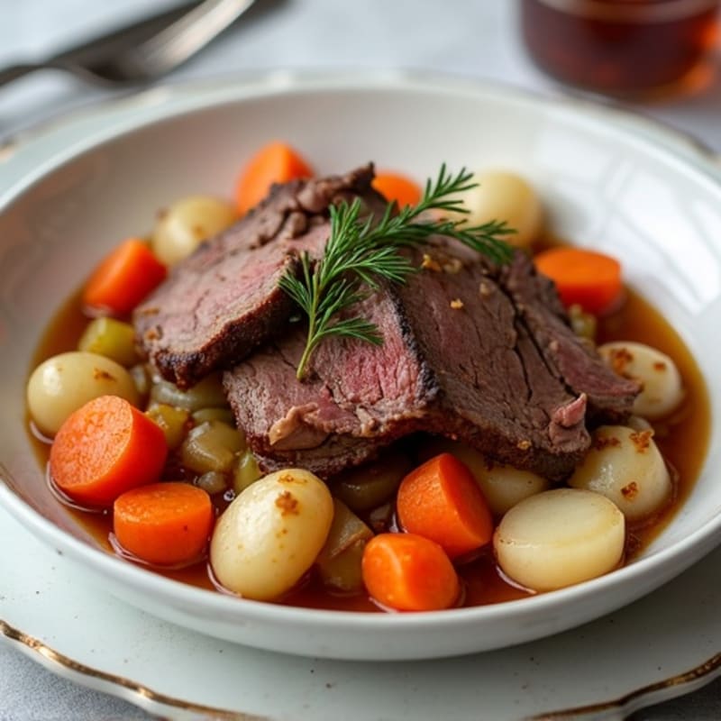Tender Slow-Cooked Beef Pot Roast with Hearty Root Vegetables