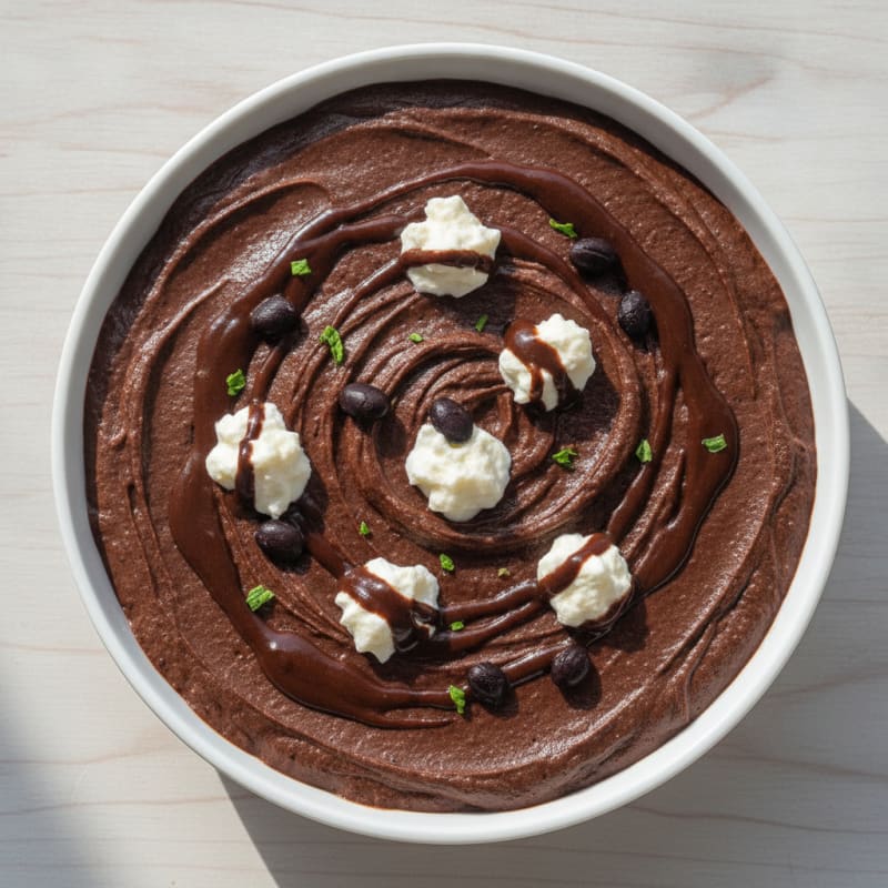 Chocolate Protein Mousse with Silky Tofu and Black Beans