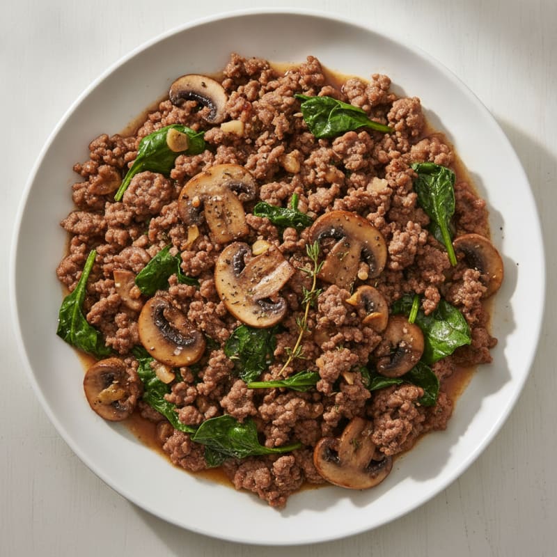 Savory Ground Beef and Mushroom Skillet