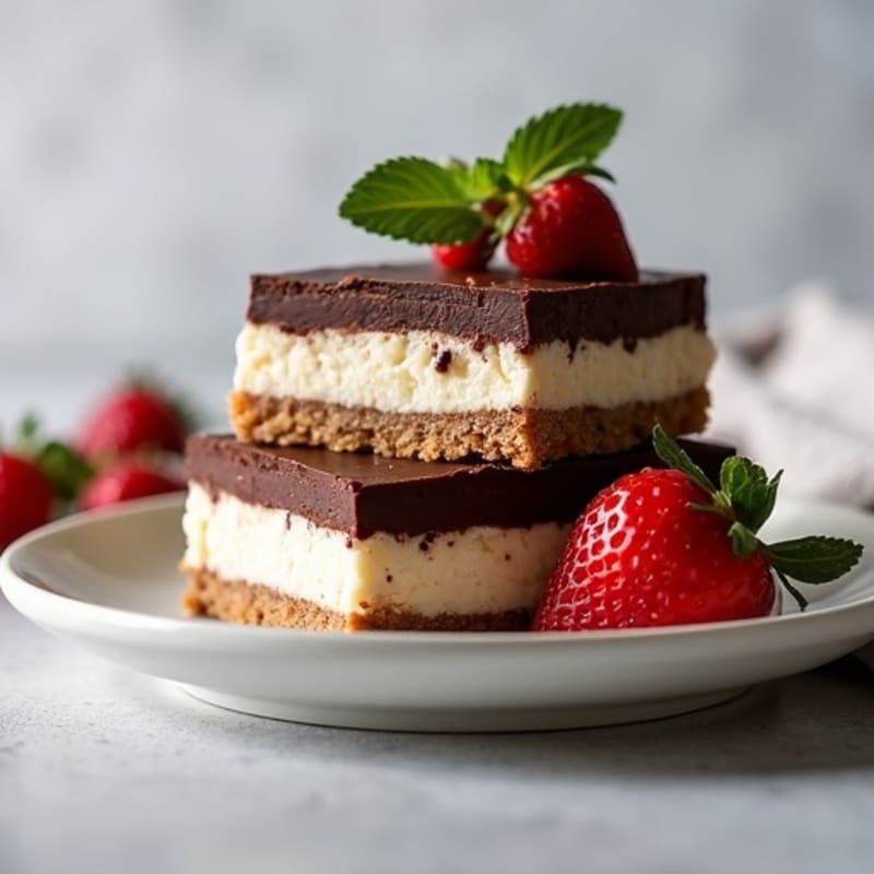 Dark Chocolate Greek Yogurt Cheesecake Bars