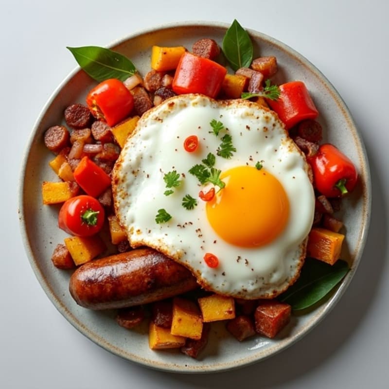 Savory Plantain Hash with Fried Egg