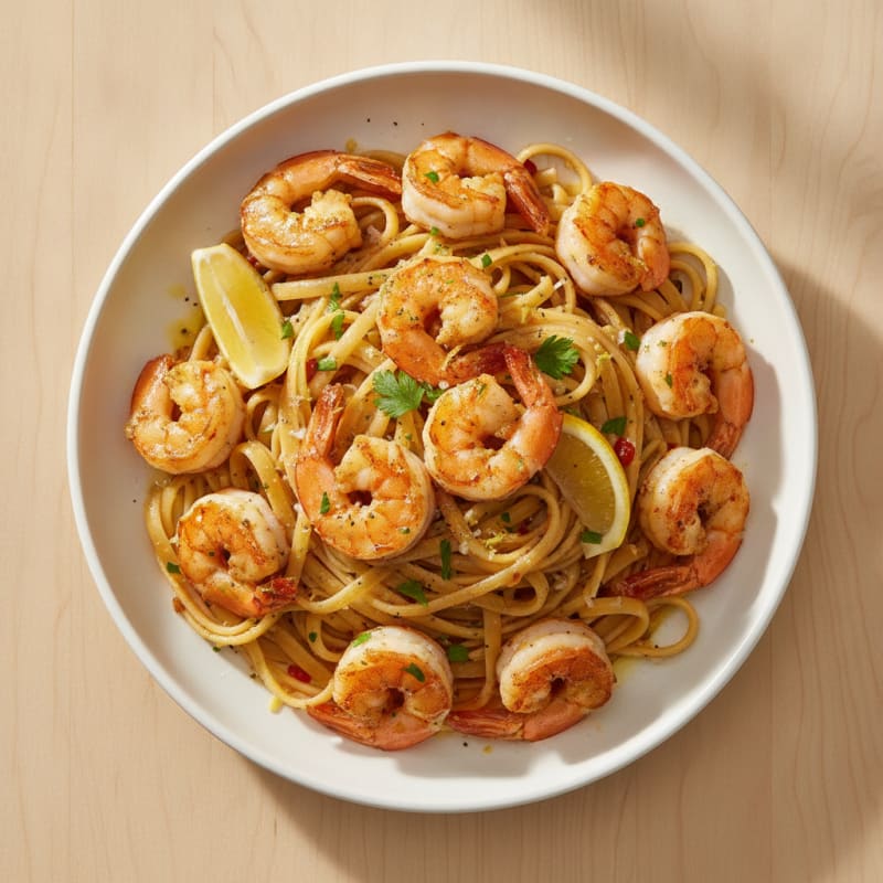 Garlic Butter Shrimp Scampi with Linguine