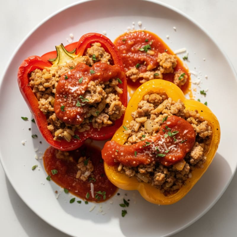 Ground Turkey Stuffed Bell Peppers