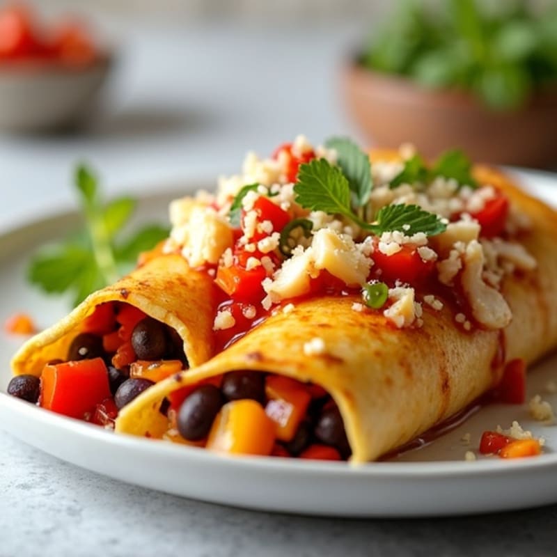 Lean Chicken and Veggie Baked Enchiladas
