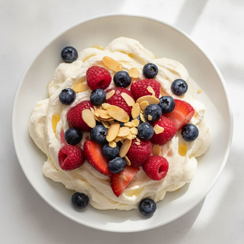Greek Yogurt Protein Mousse with Mixed Berries