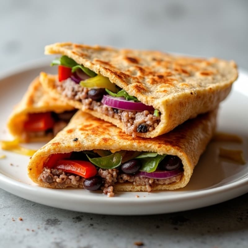 Crispy Whole Wheat Steak and Black Bean Quesadillas