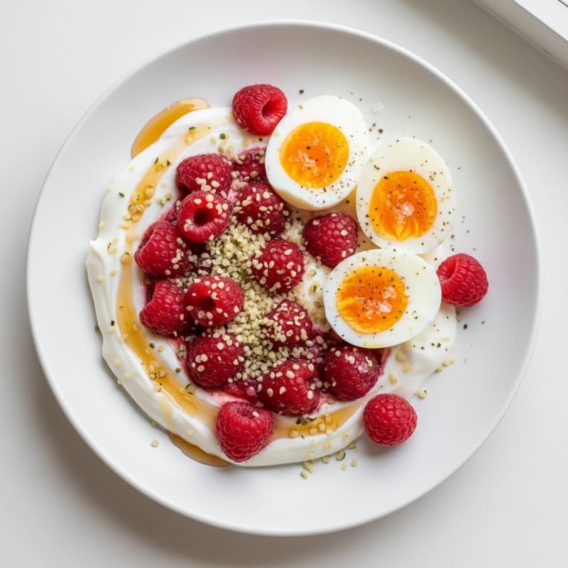 Creamy Berry Yogurt Parfait with Golden Eggs