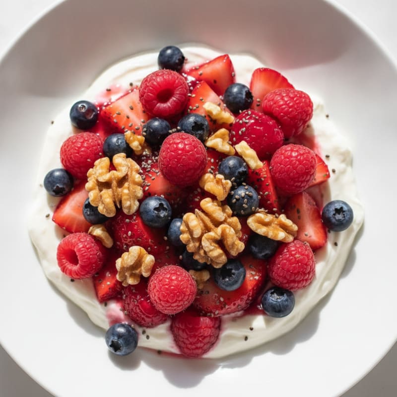 Silky Greek Yogurt Protein Pudding with Berries