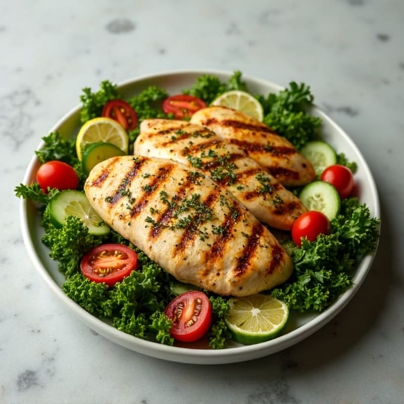 Grilled Lemon-Herb Chicken Salad with Crispy Greens