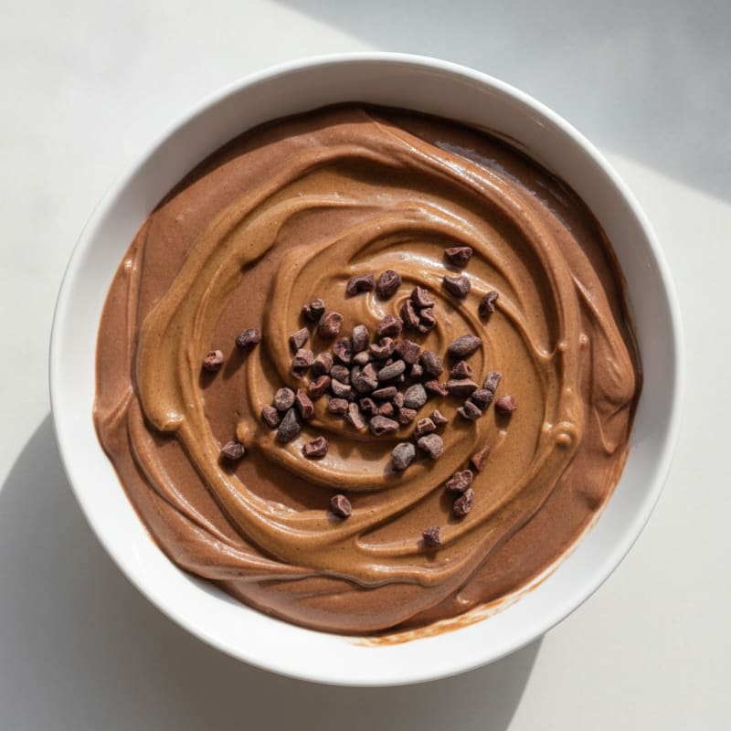 Chocolate Protein Greek Yogurt with Almond Butter Swirl
