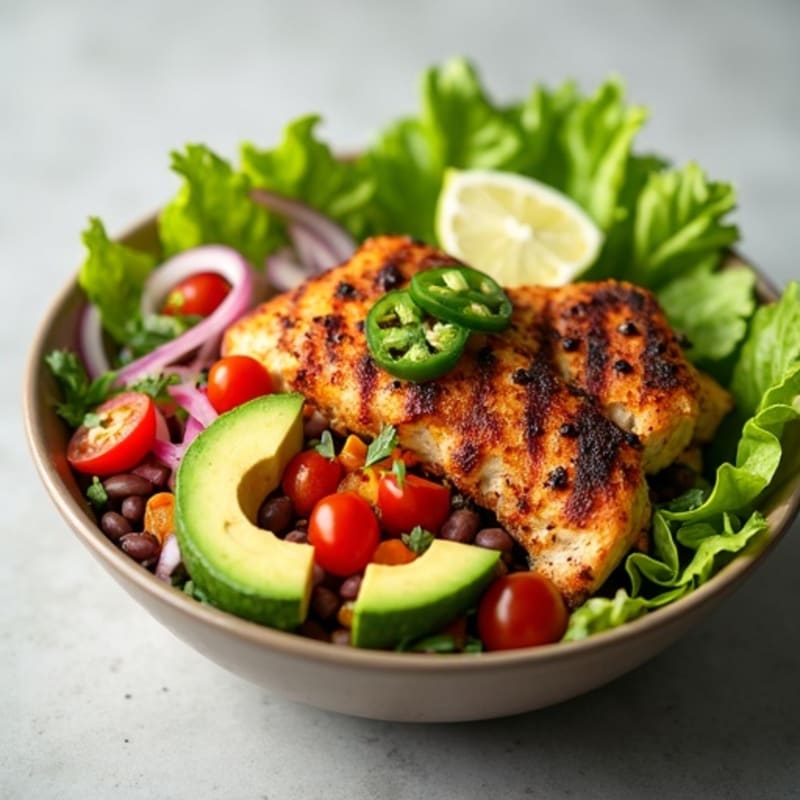 Spicy Roasted Chicken Taco Bowls with Fresh Pico and Creamy Avocado